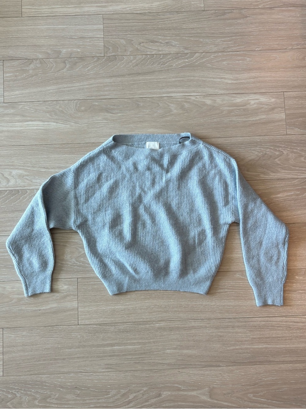 Oversized Boat-Neck Sweater in Pale Blue